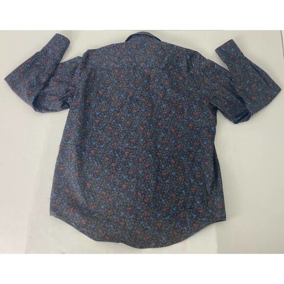 Mizumi Collezion Button Down Shirt Contrasting Cuffs & Collar Paisley - Large - Picture 3 of 11